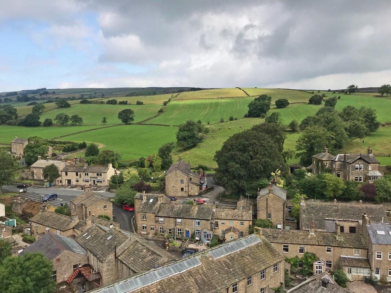 the view from the top of the mill chimney